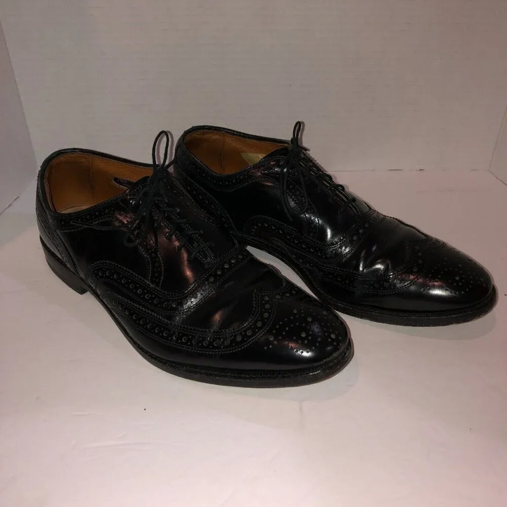 Allen Edmonds McALLISTER Black Wingtip Lace Up Dress Shoes Oxford 6215 9 D